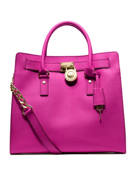 michael kors pink hamilton saffiano tote|michael kors saffiano leather bag.